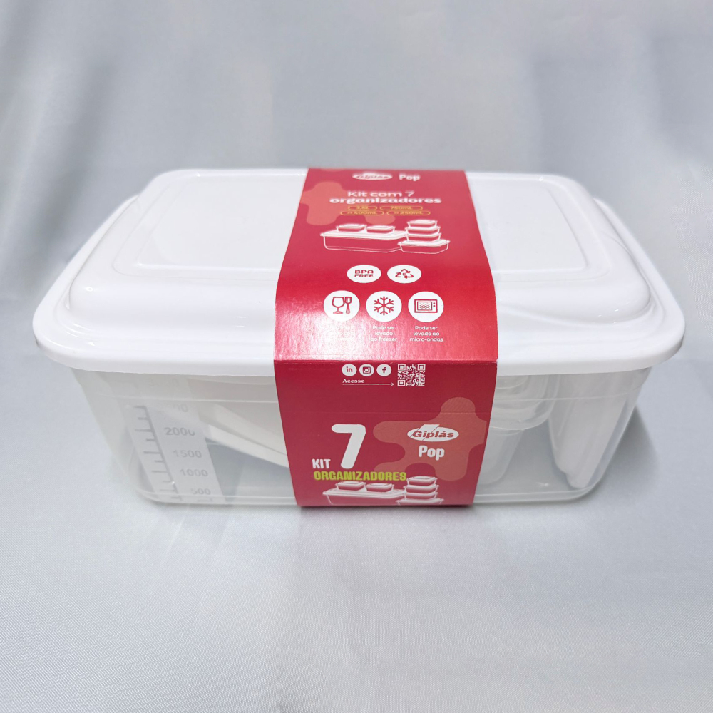Kit 7 Potes Rectangulares Pop - 200ml a 3.6L - Imagen 3