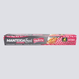 Caja de Papel Manteca Bluforte 28 cm x 4 m en rollo, apto para horno, freezer y microondas, presentación caja por 25 unidades